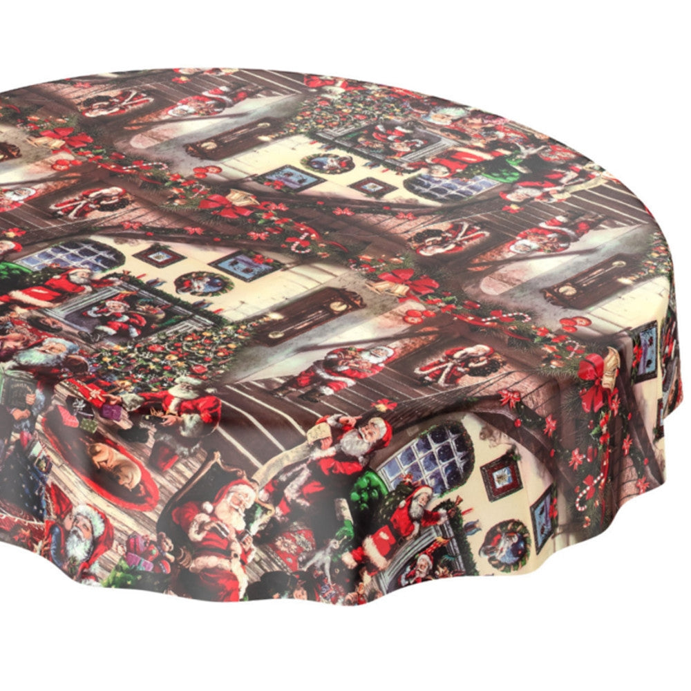 Rund julvaxduk - Jultomtens äventyr , julgran tomten