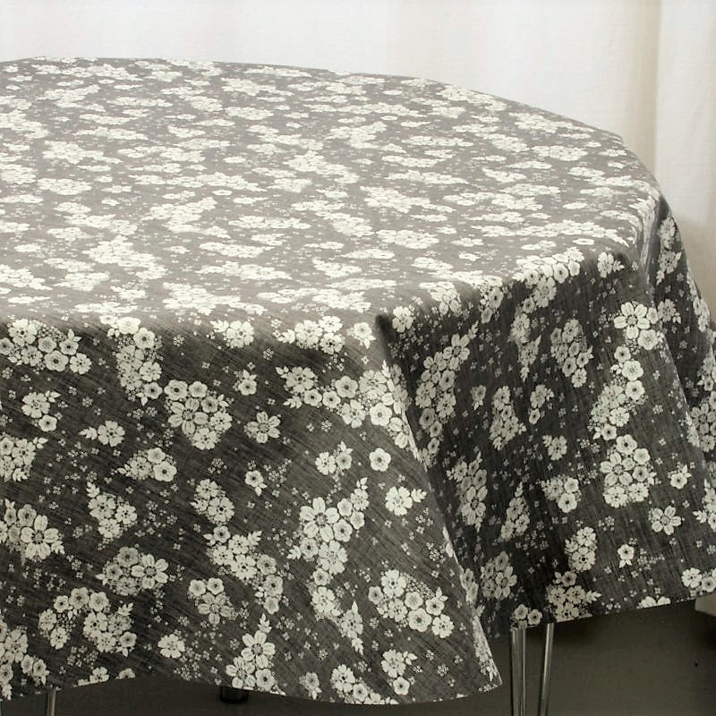 Rund duk - Vaxduk - Brudslöja Antracit/vit