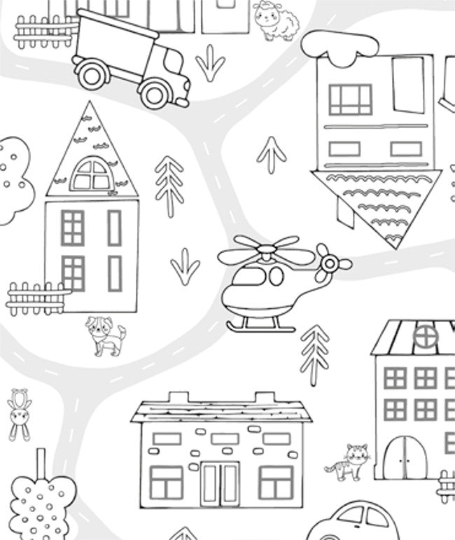 På stan - Vit vaxduk somdu själv kan måla