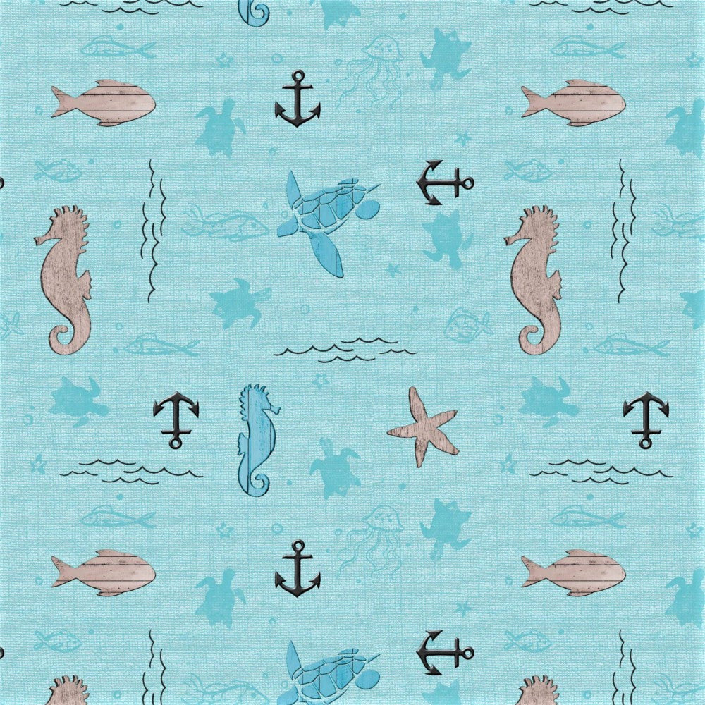 Närbild Sailors Lament - Vaxduk med maritimt motiv