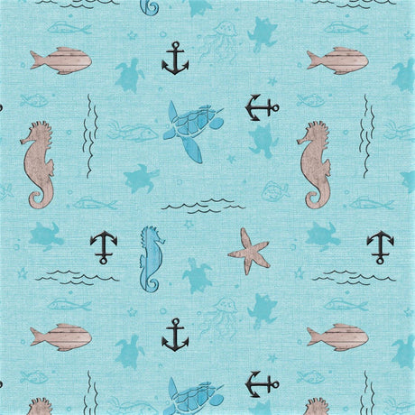 Närbild Sailors Lament - Vaxduk med maritimt motiv