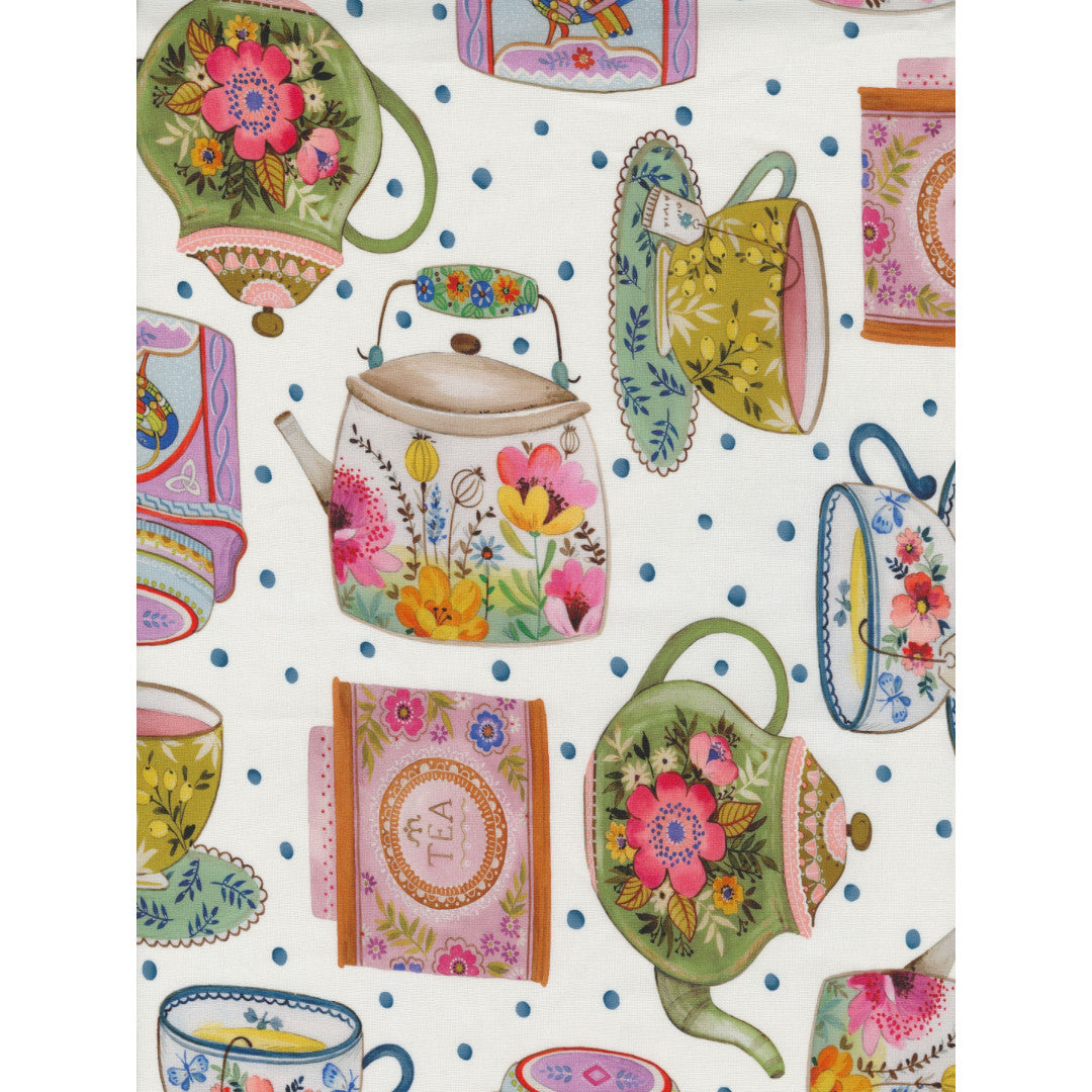 Salone da Tè Bianco – Charmig textilvaxduk för tedrickaren