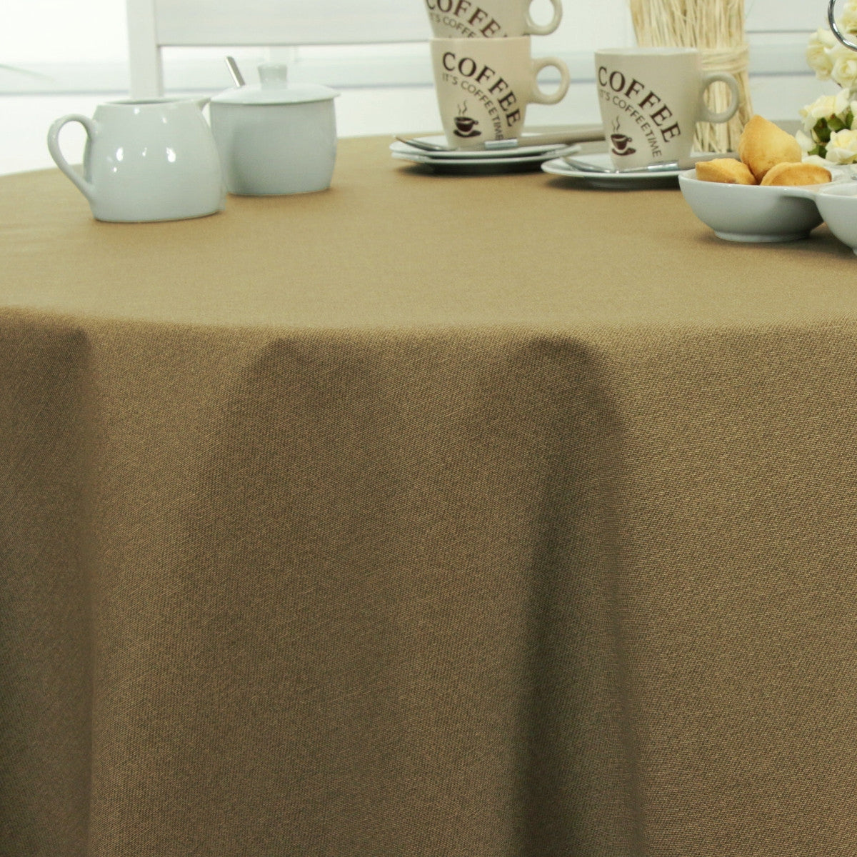 Enfärgad textilvaxduk sand - Dali 160 cm bred