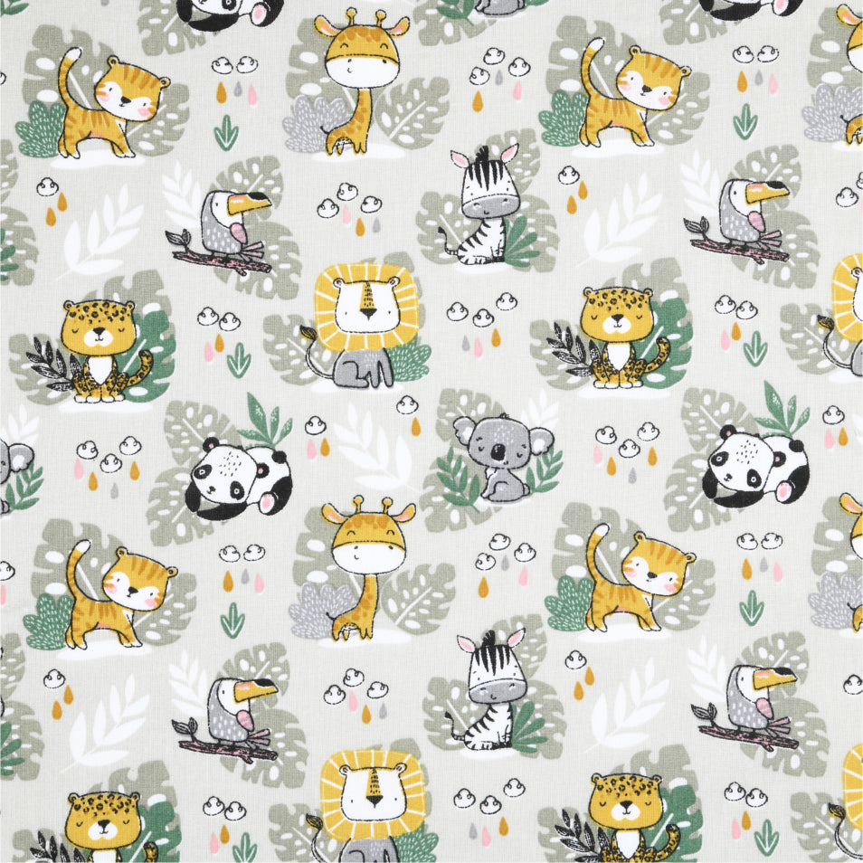 Savana - Textilvaxduk med charmiga djur 135 cm bred