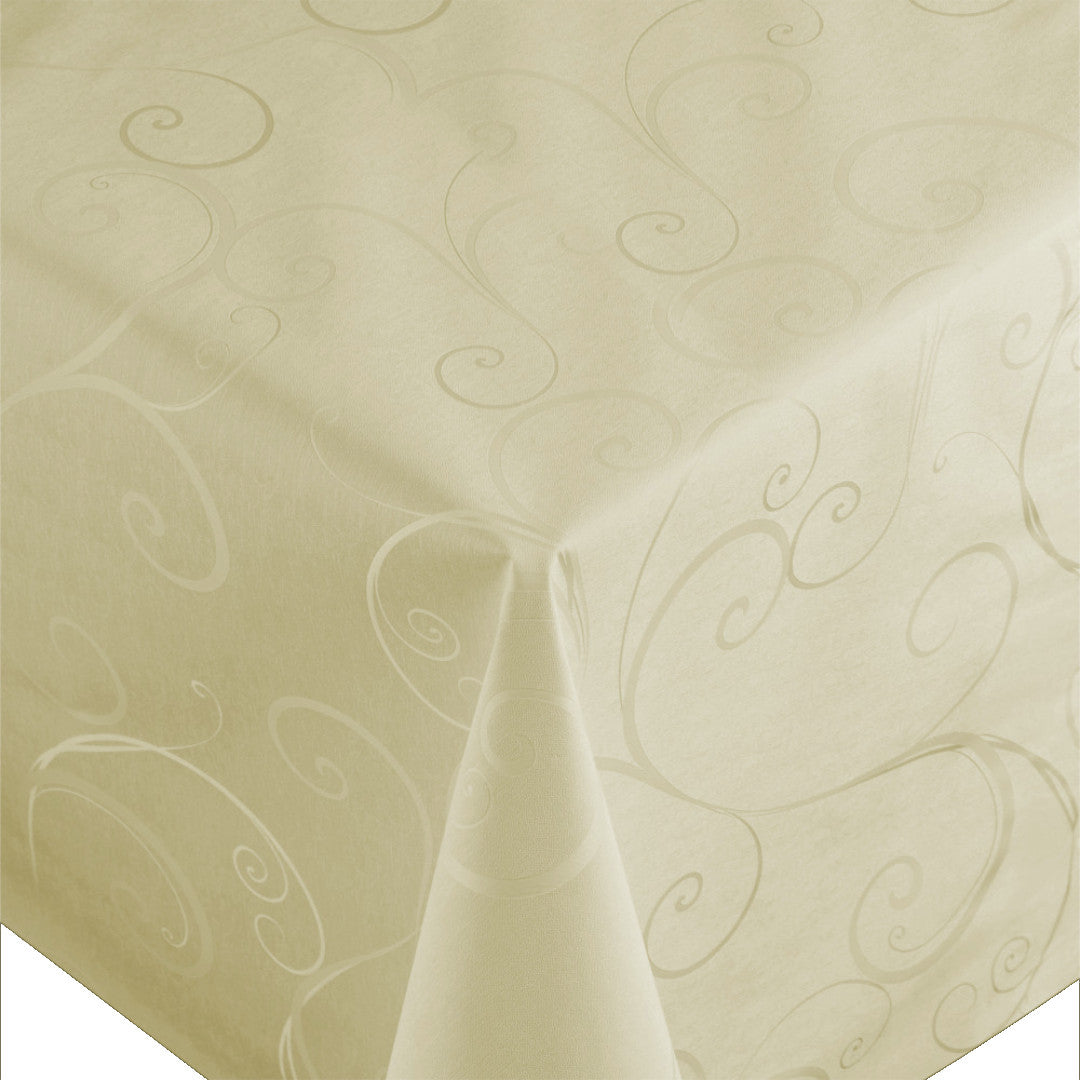 Scala Galaxy Creme - Rund vaxduk Ø 140 med kantsyning