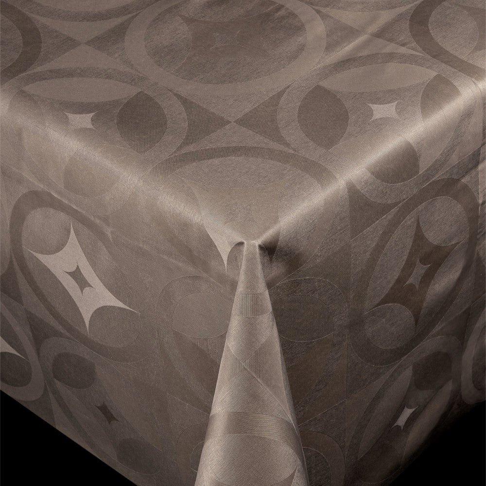 Scala Novo Brown - Rund vaxduk Ø 140 med kantsyning