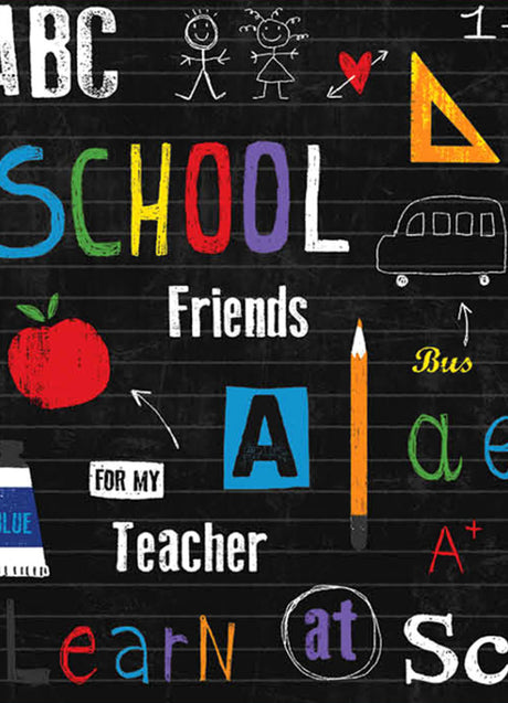 School, textilvaxduk från Laura Lancelle, 155 cm bred