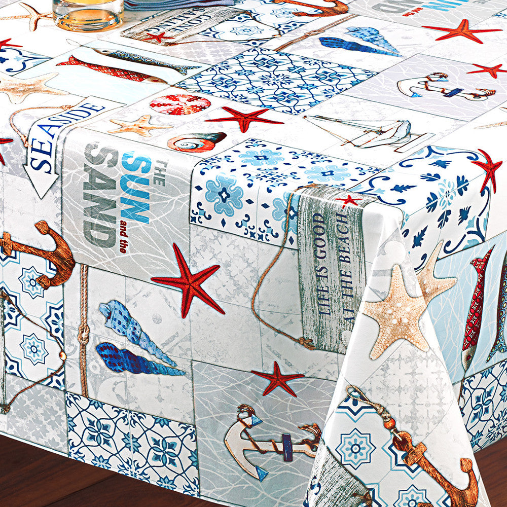 Seaside - Vaxduk med maritima motiv