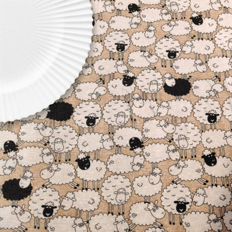 Sheep – Naturfärgad textilvaxduk med söta får
