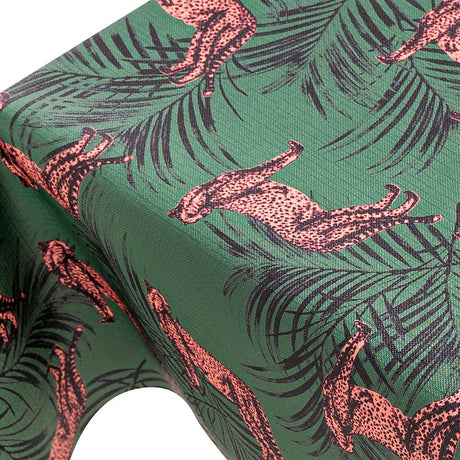 Skovleoparden - Vaxduk med präglad struktur och leoparder på skogsbotten