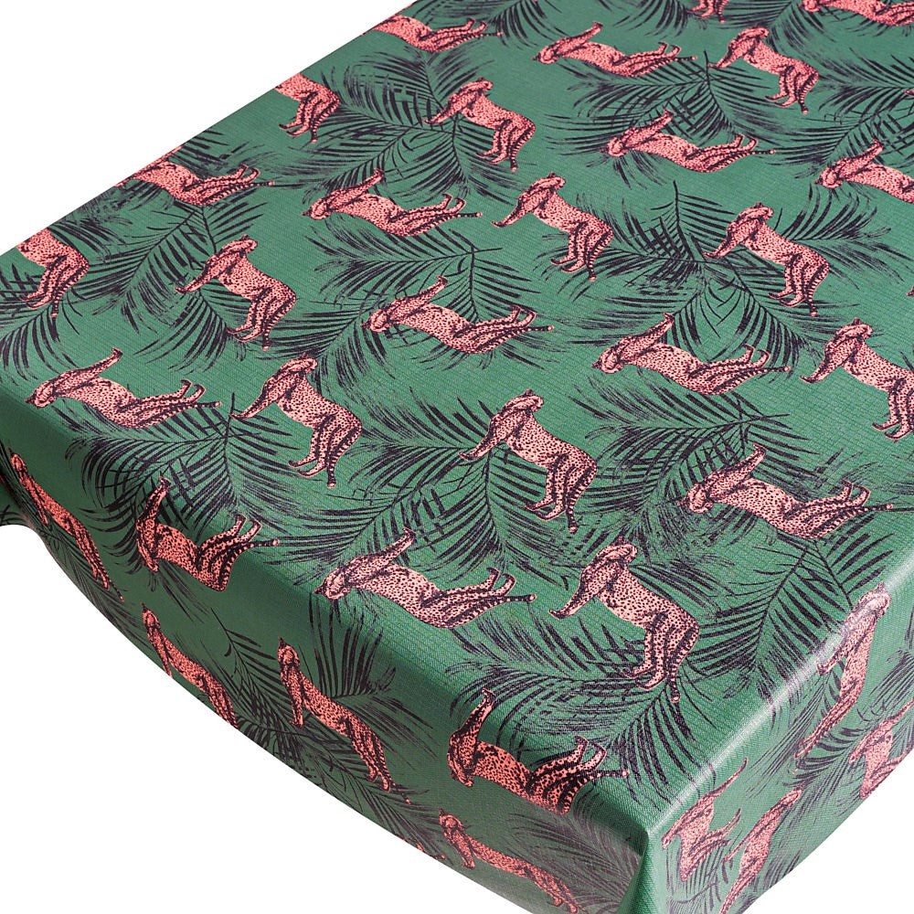 Skovleoparden - Vaxduk med präglad struktur och leoparder på skogsbotten