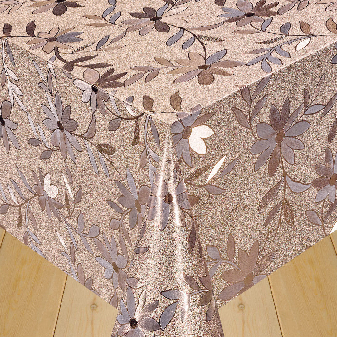 Klätterblomma Koppar - Kopparfärgad vaxduk med klätterblommor