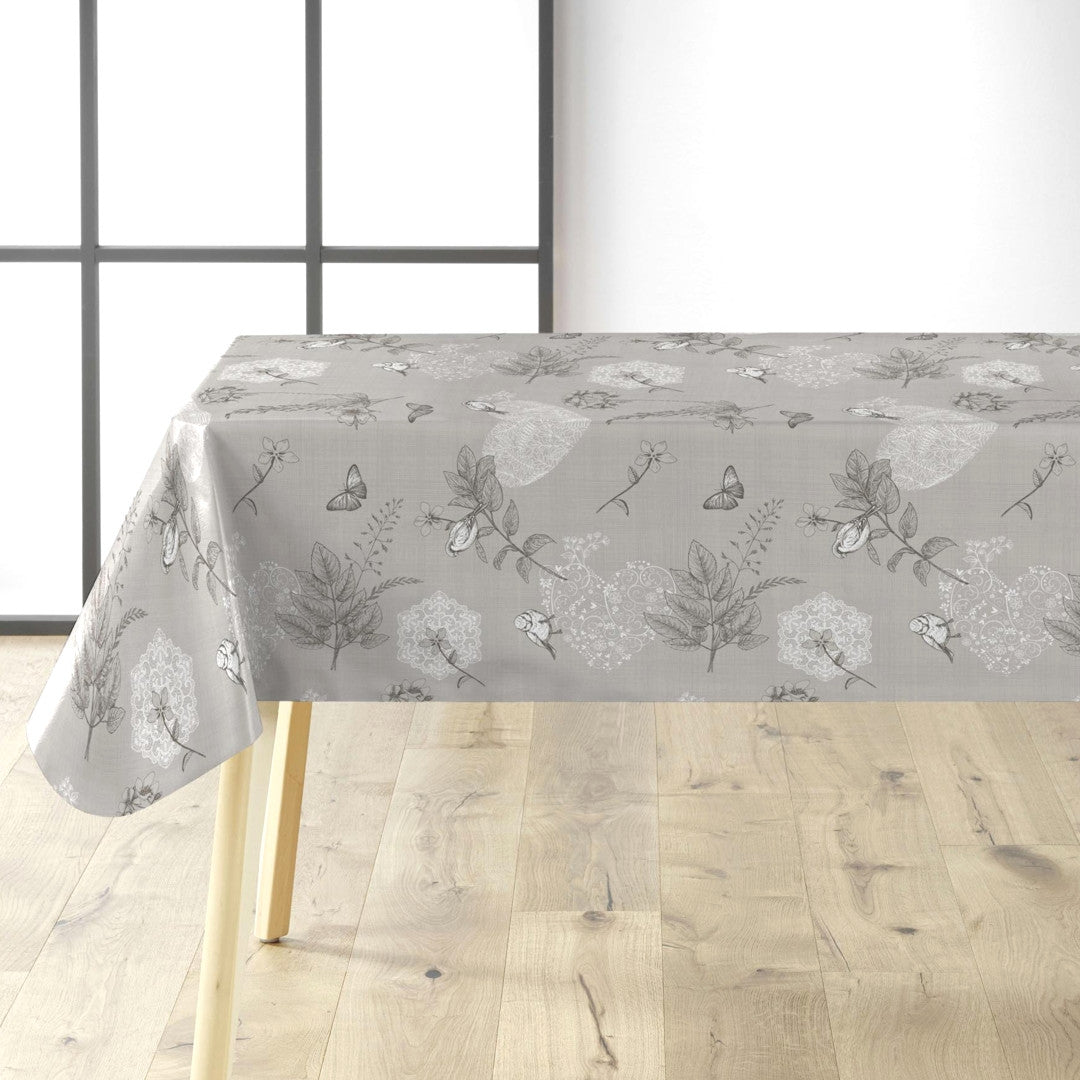 Småfåglar i trädgården - Grå vaxduk med finkar