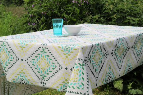 Smalts grön,  rund textilvaxduk - Ø 150 cm