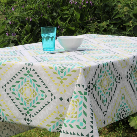 Smalts - grön, Laura Lancelle textilvaxduk - 150 cm bred