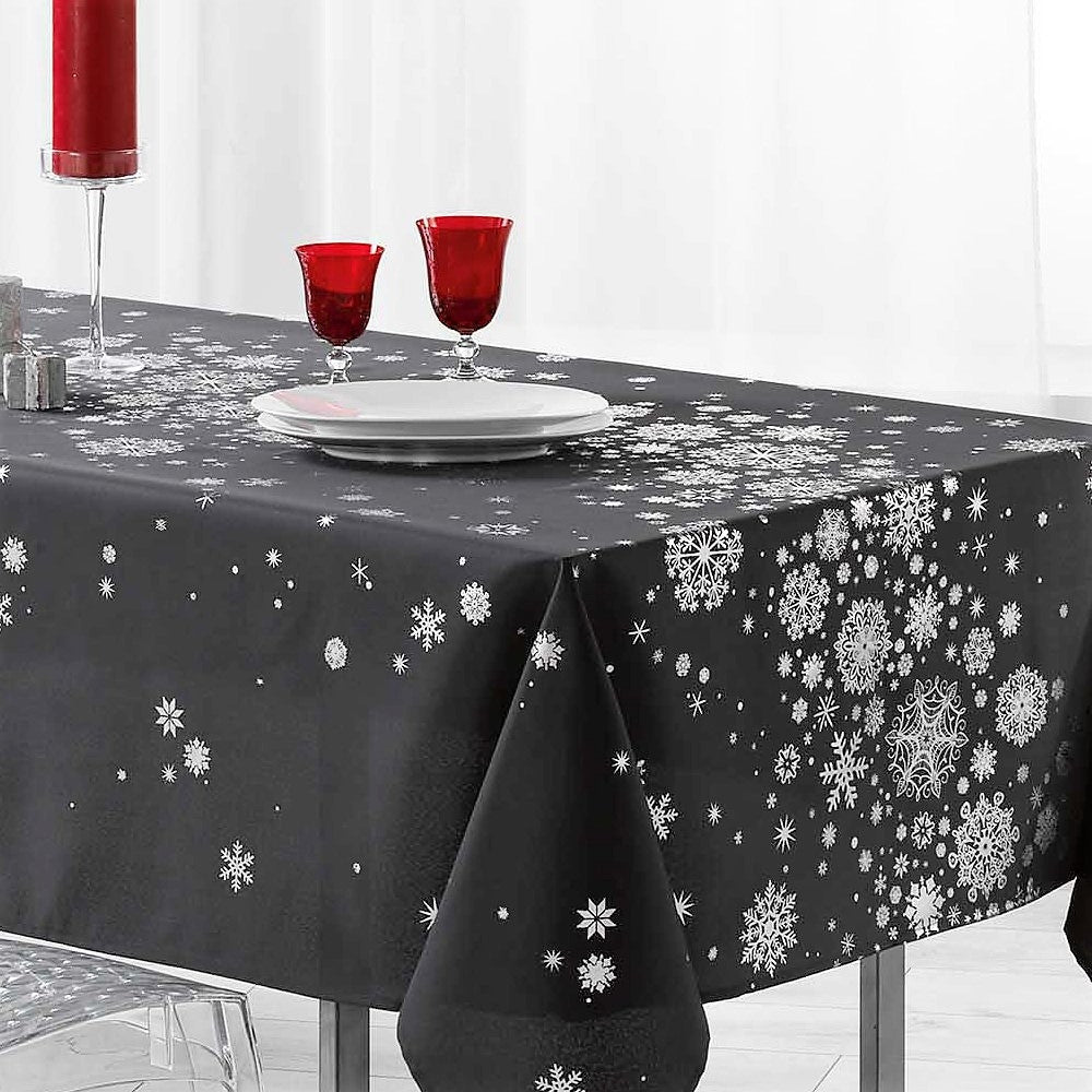 Constellation Snö himmel Antracit - Julbordsduk med fläckskydd, 150 x 300 cm