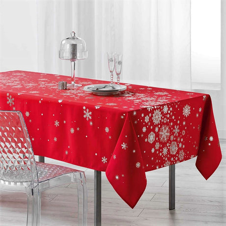 Constellation Snöhimmel röd - Julduk med fläckskydd, 150 x 240 cm