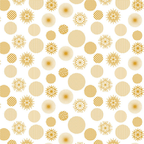 Snow Blanco - Jultextilvaxduk med iskristaller i guld