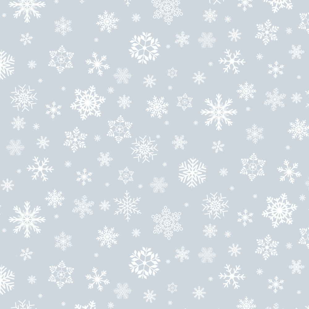 Genomskinlig vaxduk - Snow-White på Klar Plast, närbild snöflingor