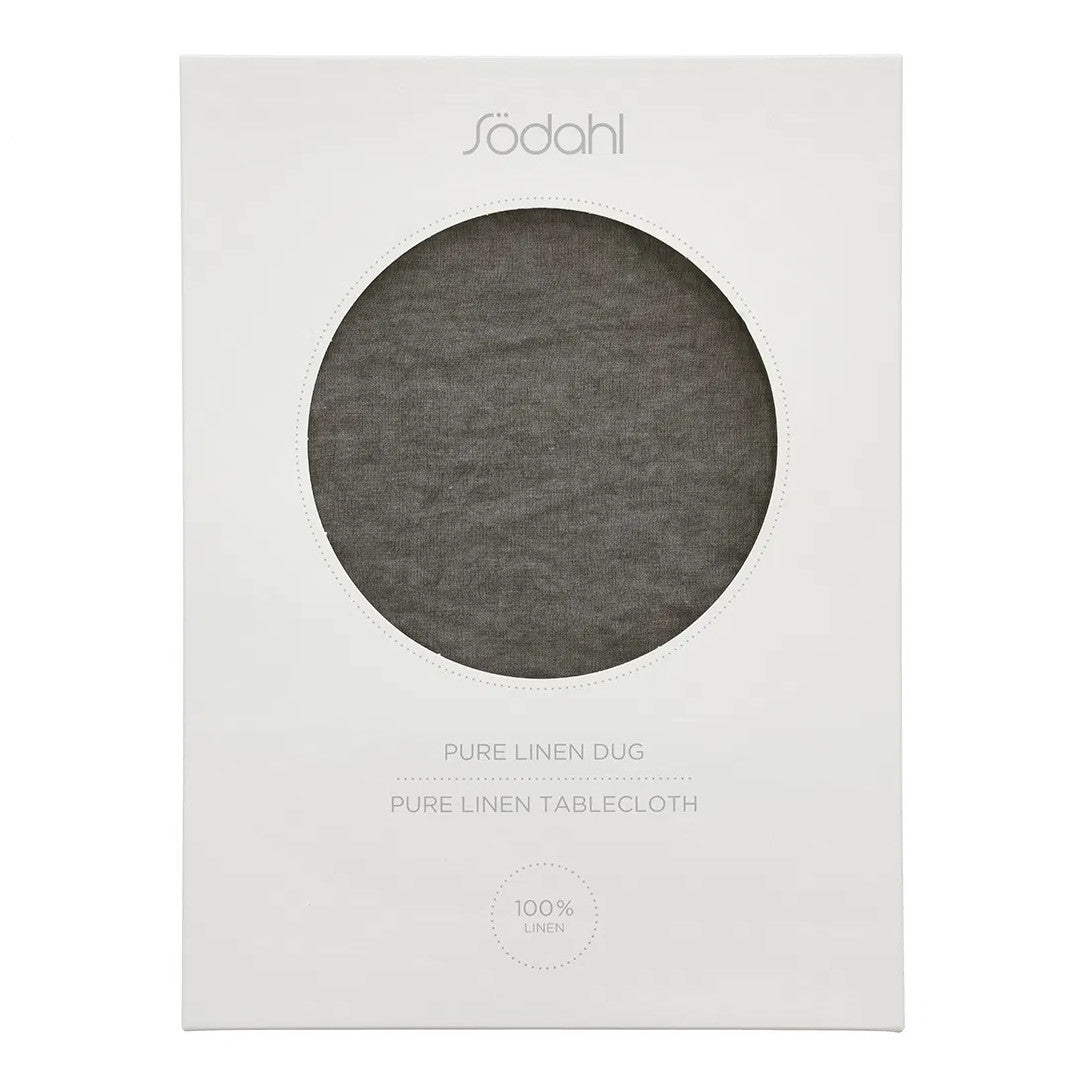 Södahl Pure Linen Earth – Rund linneduk Ø160 cm, förpackning