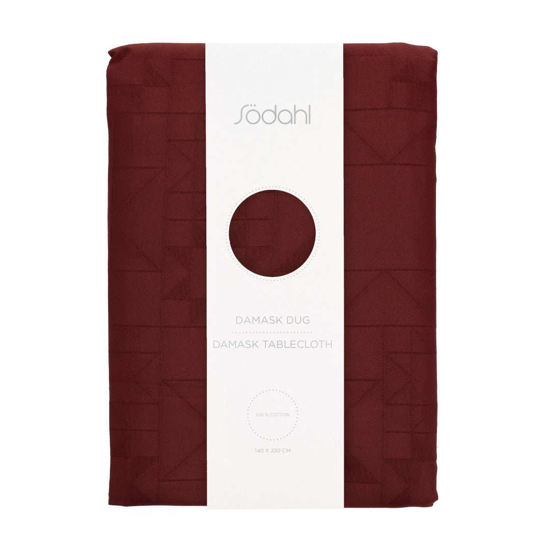 Inslagen Södahl Star Damast Julduk Röd, perfekt som present eller förvaring 140x270