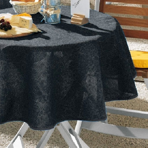 Florida Ø 130 cm - Rund sommarbordsduk i antracit