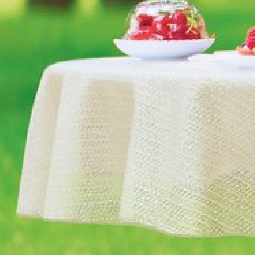 Florida Ø 130 cm - Rund sommarbordsduk i crème