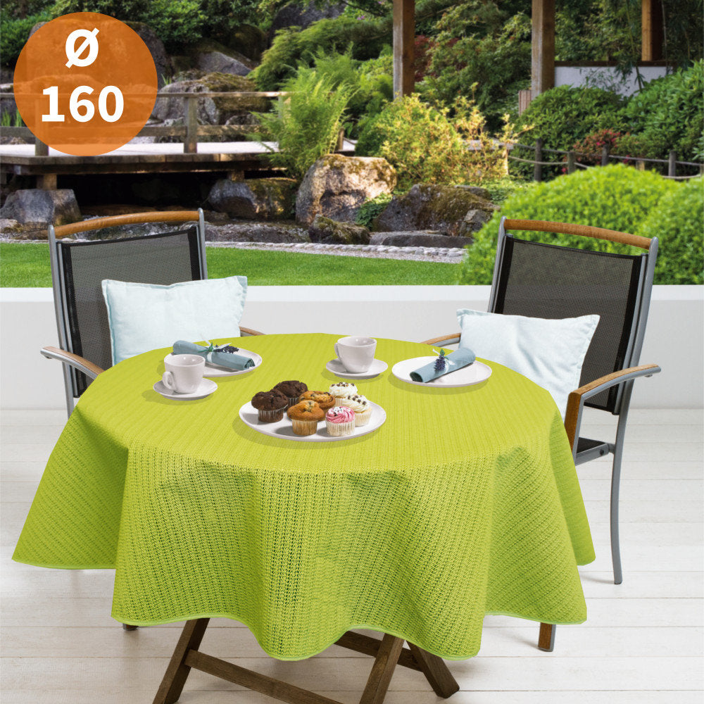 Gardesse limegrön Ø 160 cm - Rund duk till trädgårdsbordet