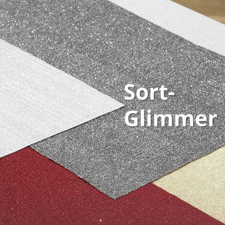 Bordslöpare Glimmer / Dinner for 2, 35 x 140 cm - Svart/silver