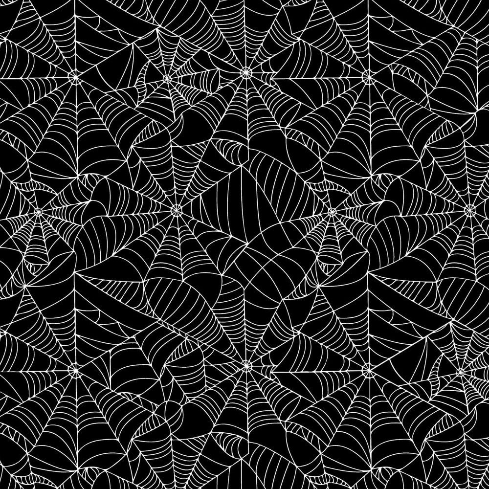 Spider Web - Halloween-vaxduk med läskigt svart spindelnät n¨rbild