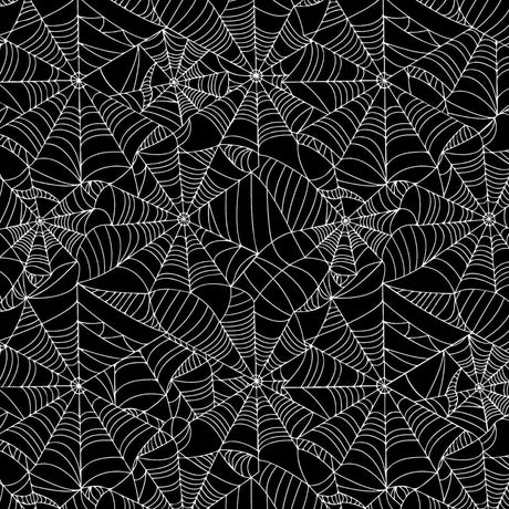Spider Web - Halloween-vaxduk med läskigt svart spindelnät n¨rbild