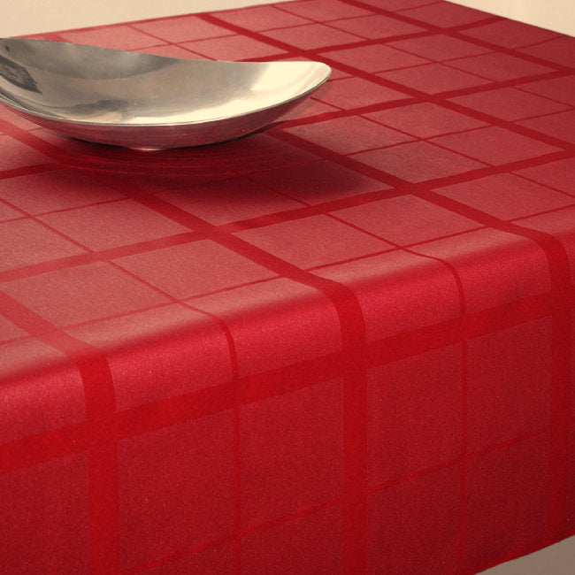 Textilvaxduk med rutor, röd, 140 cm bred