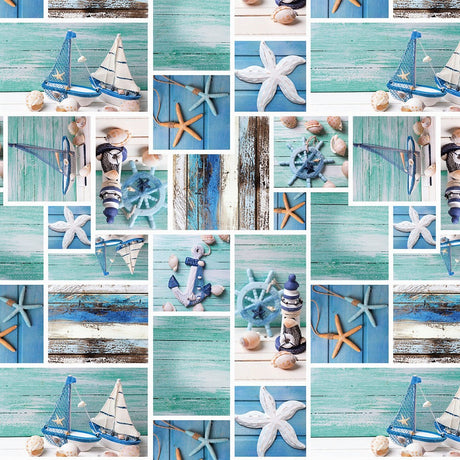 Strandliv - Vaxduk med maritimt motiv