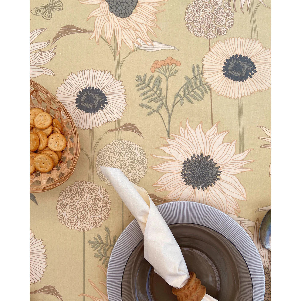 Sunflower Sense - Notes by Susanne Schjerning - textilvaxduk med glidskydd