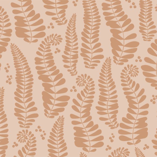 Fern Sweet Almond - Notes by Susanne Schjerning - textilvaxduk med glidskydd