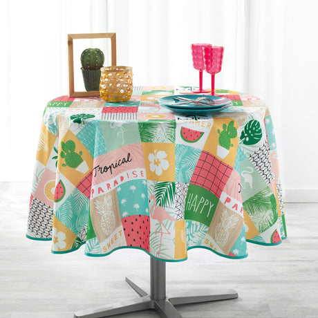 Sweet Paradise Ø 180 cm, rund duk med fläckskydd