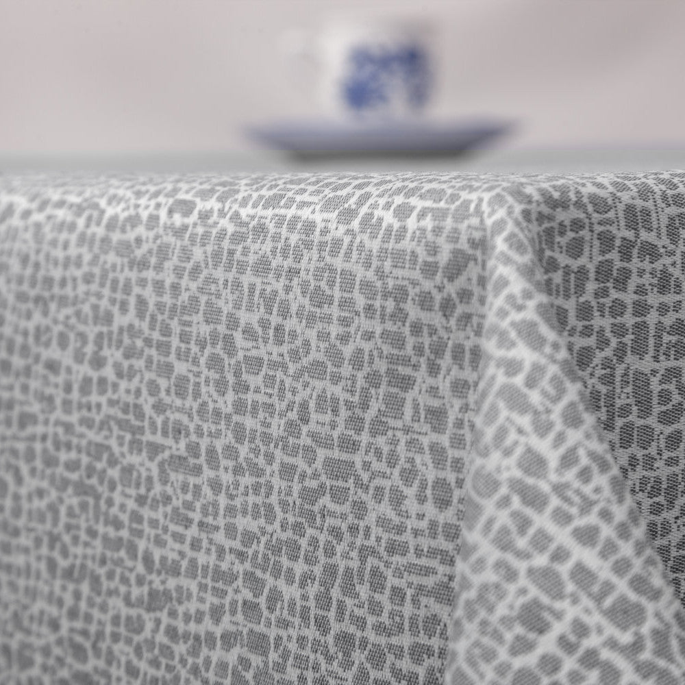 Jacquard Stone Grey – Elegant textilvaxduk med jacquardvävt mönster