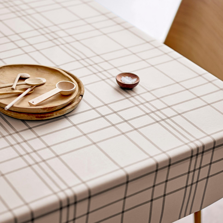 Tartan Beige - Södahl textilvaxduk i 100 % bomull med glidskydd