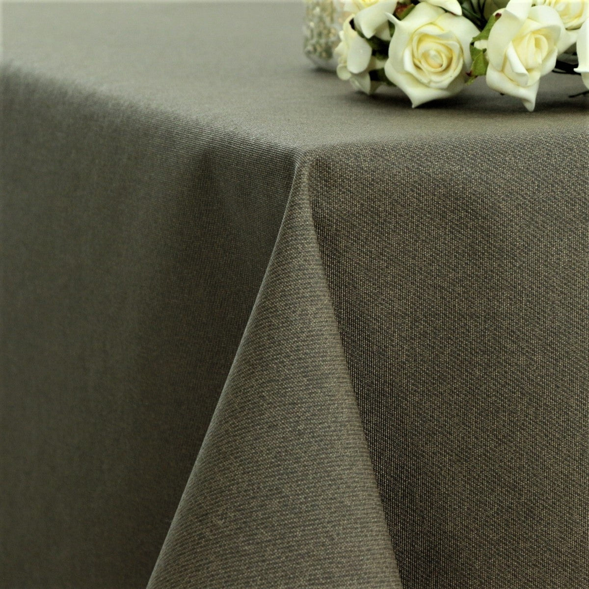 Enfärgad textilvaxduk i taupe – Dali 160 cm bred