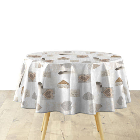 Textilia Delicia - Rund vaxduk med hjärtan Ø 155 cm