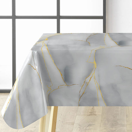 Textilia Glitter Marbrelle - Vaxduk med marmoreffekt, gyllene ådror och glitterdetaljer på bordet