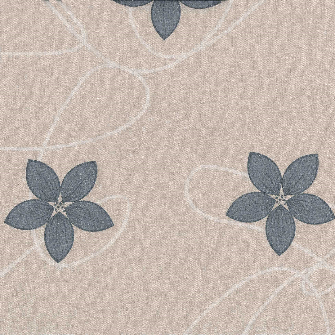 Textilia Glitter Matcha - Vaxduk i linnelook med blommor