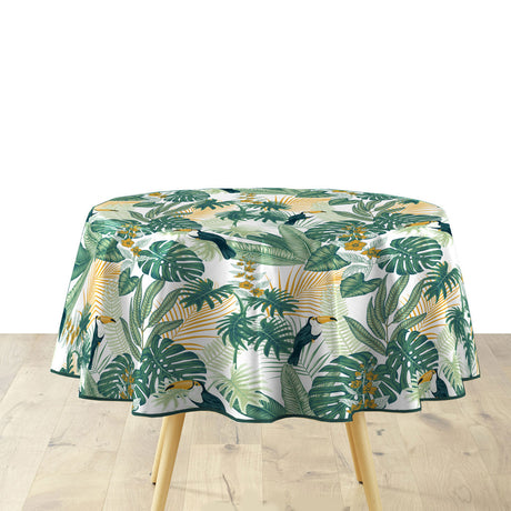 Textilia Guyana - Rund vaxduk med blad Ø 155 cm