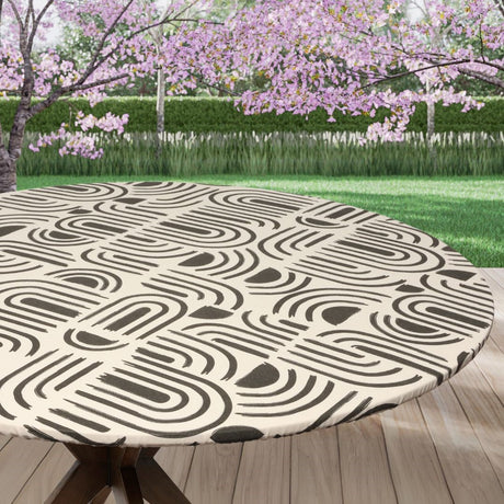 Textilia Pandorine Svart - Rund vaxduk med resår