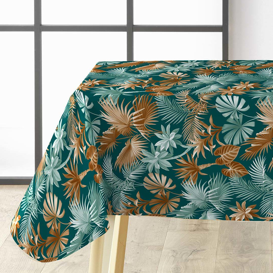 På bordet Textilia Riviera Green - Vaxduk med fina tropiska blad
