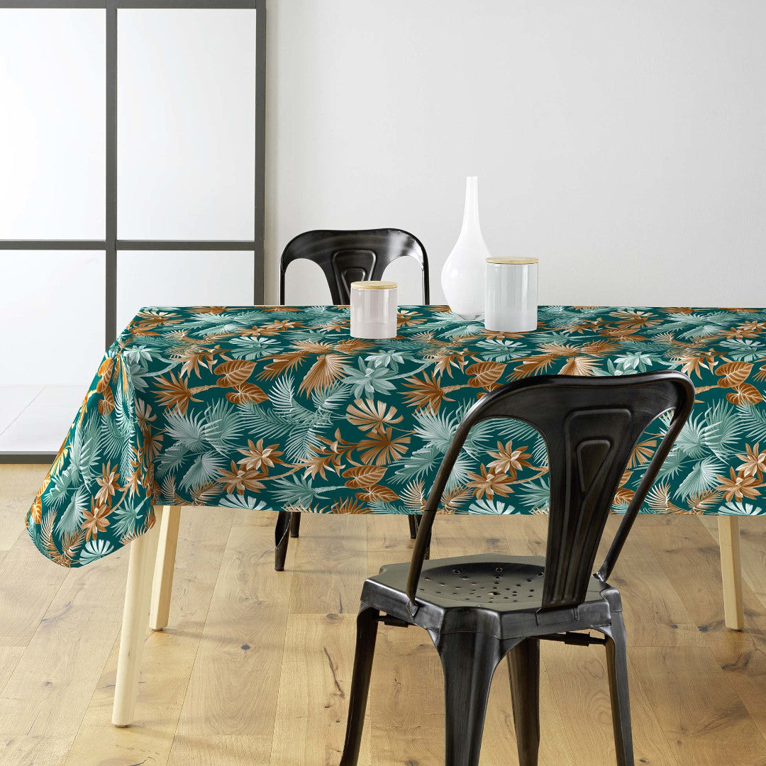 Miljöbild med Textilia Riviera Green - Vaxduk med fina tropiska blad