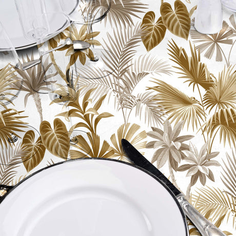 Textilia Riviera Natural - Vaxduk med tropiska blad i varma färger