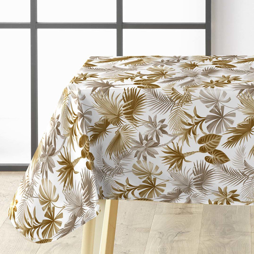 Vaxduk med tropiska blad, hörnbild