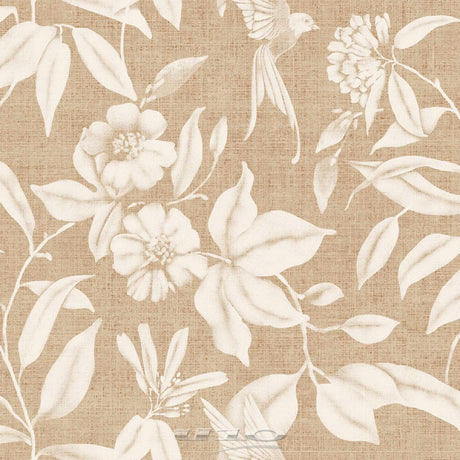 Textilia Miosotis Natur - Vaxduk med blad og linnelook