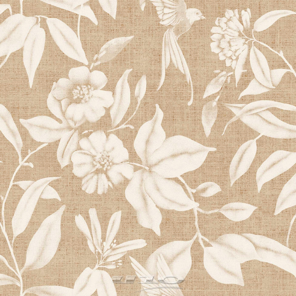 Textilia Miosotis Natur - Vaxduk med blad og linnelook